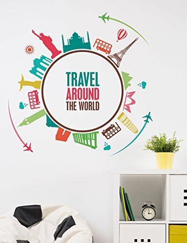 Buy StickMe 'World Map Trip Travel Adventure - Office Wall Sticker ...