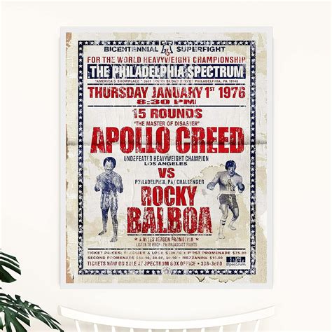 34;Apollo Creed vs Rocky Balboa Vintage Boxing India | Ubuy