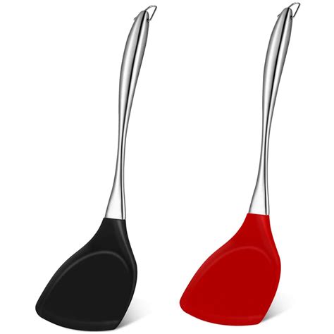2 Pieces Silicone Turner Spatula,slotted Spatula,heat Resistant,non ...