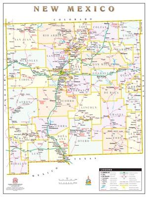 New Mexico Counties And Roads Small Wall Map Dry Erase | Desertcart INDIA