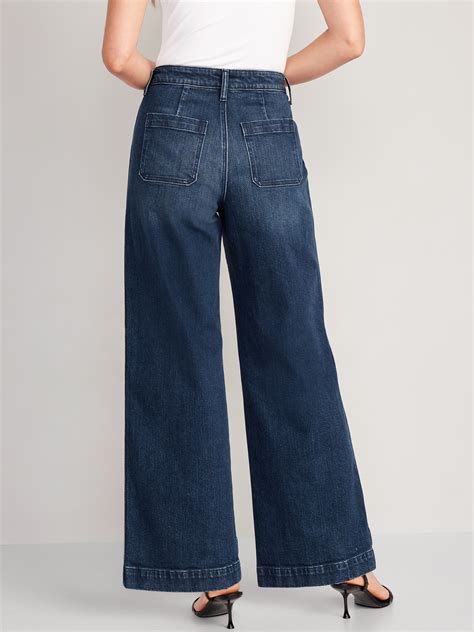 Extra High-Waisted Trouser Wide-Leg Jeans | Old Navy