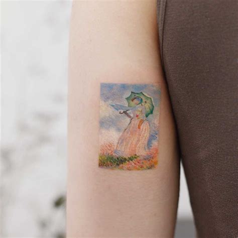 Claude Monet’s Woman with a Parasol by tattooist Saegeem - Tattoogrid.net