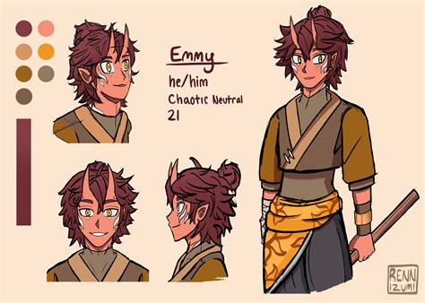 [OC][ART] I designed a character reference sheet for my Tiefling Monk ...