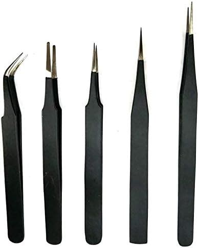SCHOFIC [6 PCS] Precision Tweezers Set, Upgraded Anti-Static Stainless ...