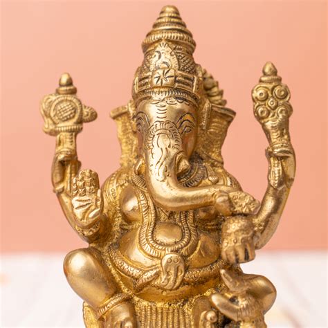 The Advitya | Lord Ganpati Brass Statue | Ganesha Statue