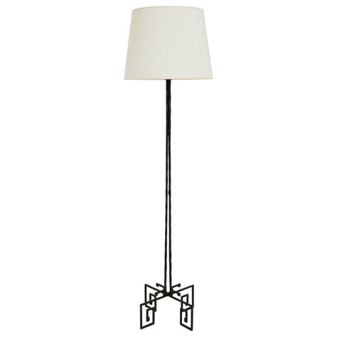 A Shapely French Art Deco Wrought Iron Floor Lamp at 1stDibs