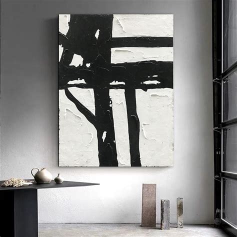 NANKAI Hand-Painted Black and White Abstract Wall India | Ubuy