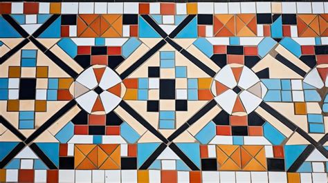 Premium AI Image | Geometric mosaic tile patterns