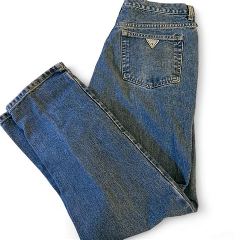 Vintage Early 90s Baggy Guess blue jeans jeans | Depop