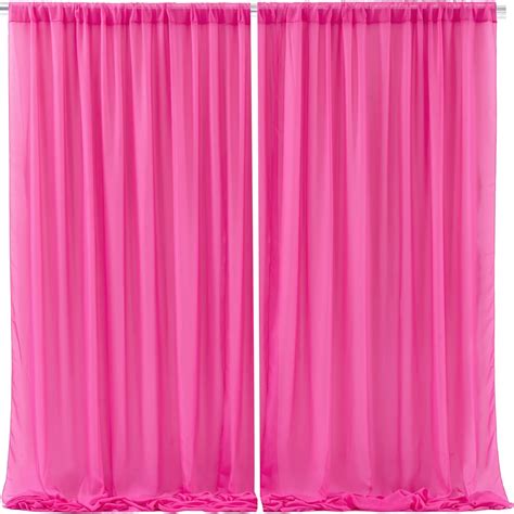 Amazon.com: 10ft x 10ft Hot Pink Backdrop Curtains, Wrinkle-Free Sheer ...