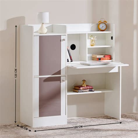Buy Quadro NXT Flap Study Desk - White from Home Centre at just INR 9998.0
