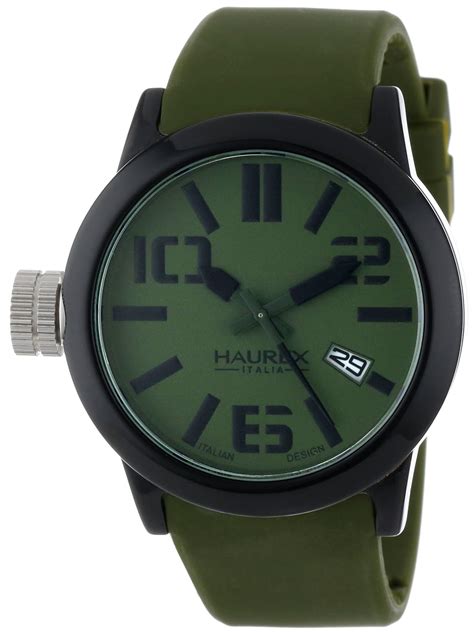 Haurex Italy Men's PN377UVN Turbina Green Green Dial Black Resin Watch ...