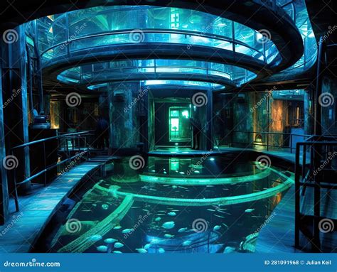 Cyber Aquarium with Holographic Habitats Stock Photo - Image of ...