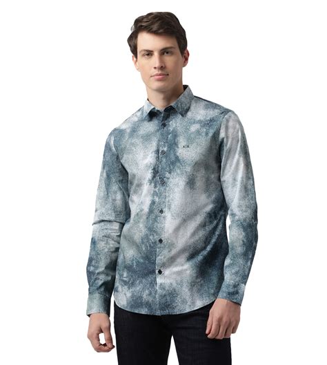 All-Over Print Slim Fit Poplin Shirt