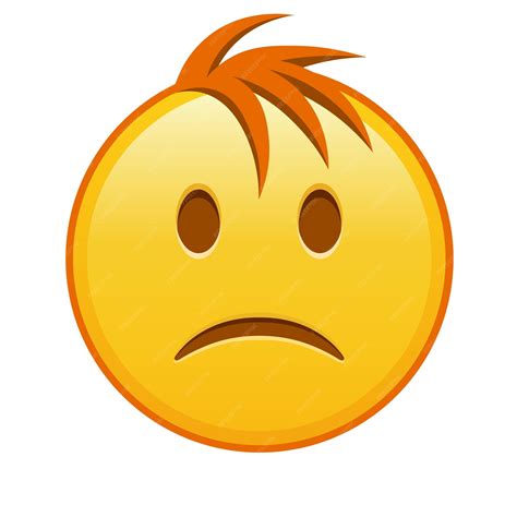 Premium Vector | Slightly frowning face Large size of yellow emoji ...