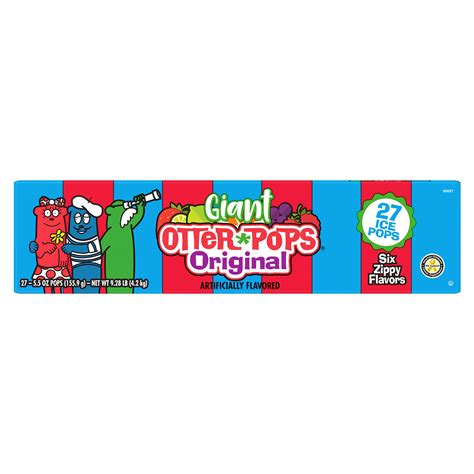 Otter Pops, Giant Original 5.5oz, 27 Ice Pops, Six Zippy Flavors- Buy ...