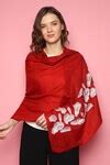 Buy Red Floral Embroidered Pashmina Shawl by Modarta Online at Aza ...