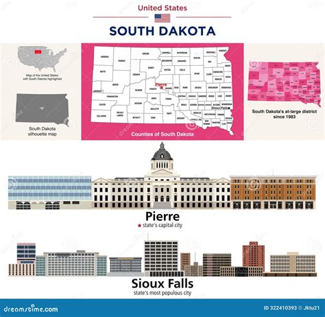 South Dakota Counties Map and Congressional Districts since 2023 Map ...