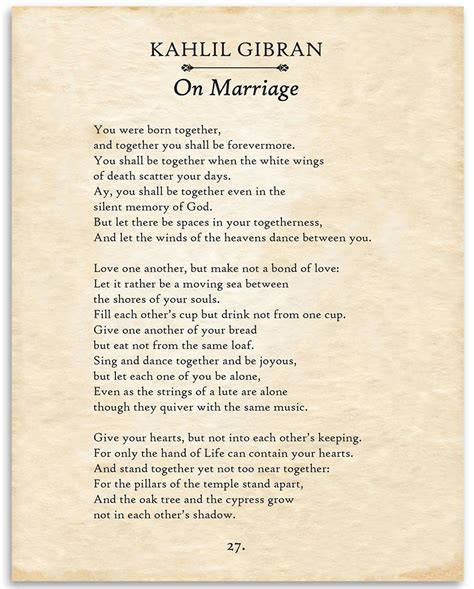 Instant Digital Download Kahlil Gibran-on Marriage Love One Another ...