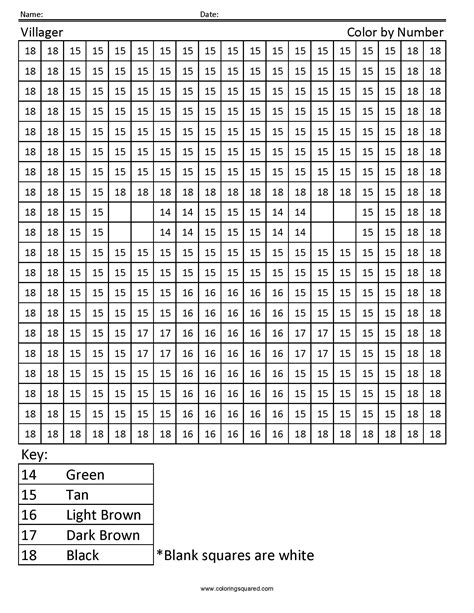 Minecraft Color By Number Printable