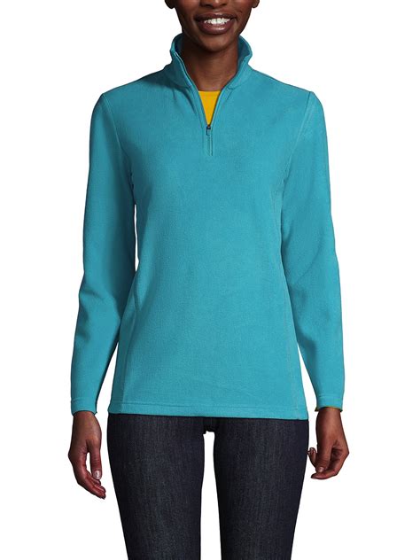 Lands' End Women's Fleece Quarter Zip Pullover - Walmart.com