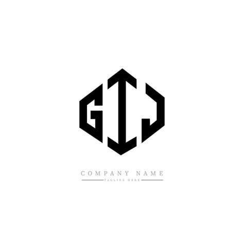 GIJ letter logo design with polygon shape. GIJ polygon and cube shape ...