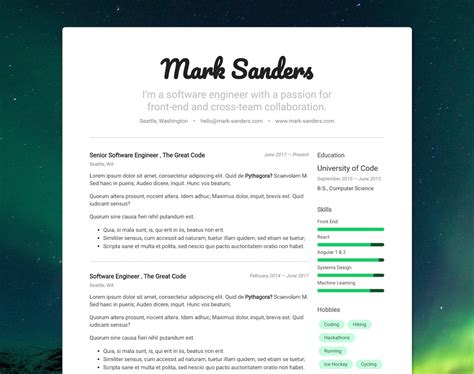 Image result for Resume in HTML