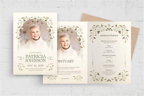 Elegant Funeral Program Template [AI,EPS] - BrandPacks