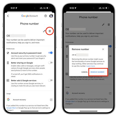How to add, change, or remove phone number for Google account