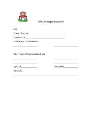 Fire Drill Reporting Form - Blank Fillable Template | Fill Out, Print ...