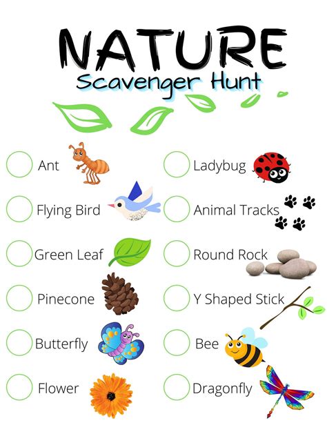 Nature Scavenger Hunt Printable - Printable Free Templates