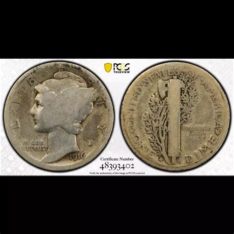 1916-D Mercury Dime PCGS G-4 - Bob Paul Rare Coins