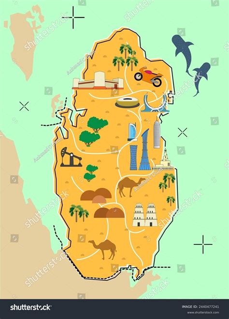 Qatar Icon Travel Map Design Map Stock Vector (Royalty Free) 2440477241 ...