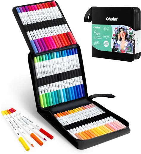 Ohuhu Markers Paper-friendly Water-based Coloring Markers 60 Colors ...