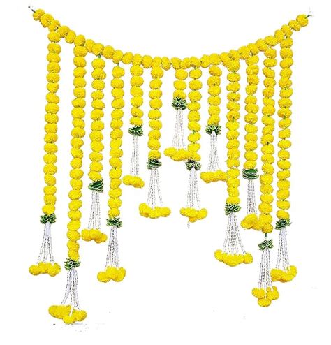 Buy Pardarshanii Artificial Yellow Marigold genda Flower Door Wall ...