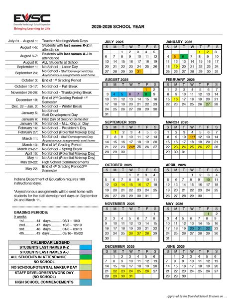 Warrick County Schools Calendar - School District Calendar