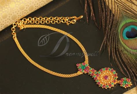 DREAMJWELL - Beautiful Gold Plated Ruby-emerald Designer Necklace DJ19 ...