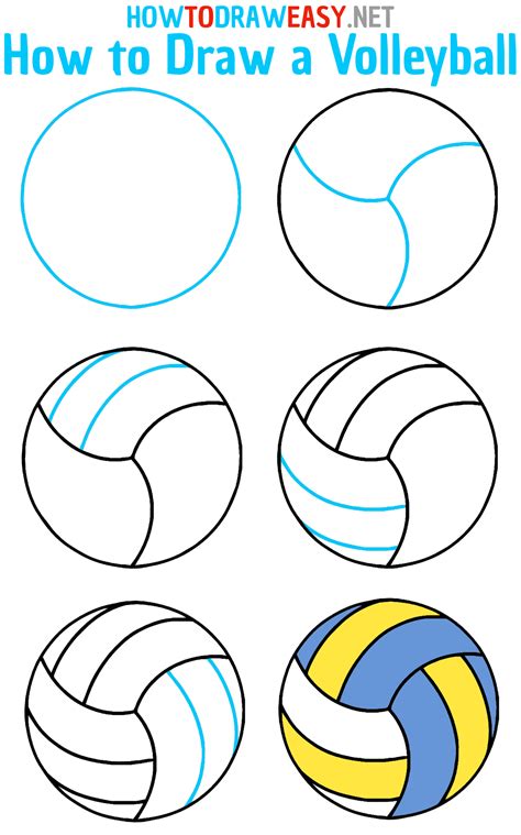 How to Draw a Volleyball - How to Draw Easy