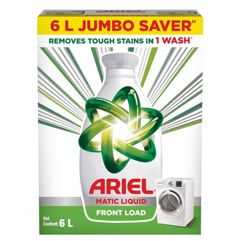 Ariel Liquid Detergent Front Load - 4L + 2L free | Removes 7 day dried ...