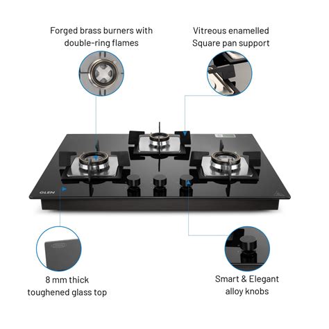 Buy Glen 3 Burner Glass Hob Top Online at Best Prices in India