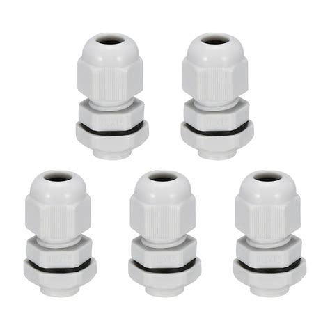 uxcell 5Pcs M12 Cable Gland Waterproof Connector Plastic Wire Glands ...