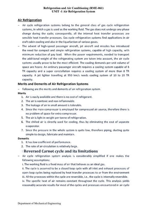 Unit - 1(Air Refrigeration) - Warning: TT: undefined function: 32 UNIT ...