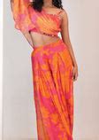 Pink & Orange Georgette Fusion/Indo-Western Set