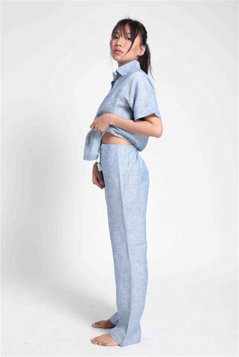 100% Linen Classic Co-ord Set – Sky Blue