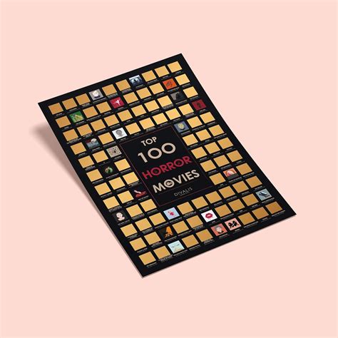 Buy Top 100 Horror Movies Scratch off Poster - Large Cinema Scratchable ...