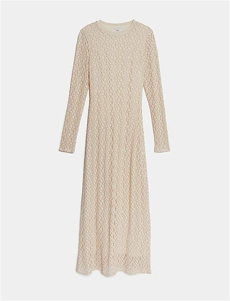 Buy Jersey Lace Round Neck Midaxi Column Dress at Marks & Spencer