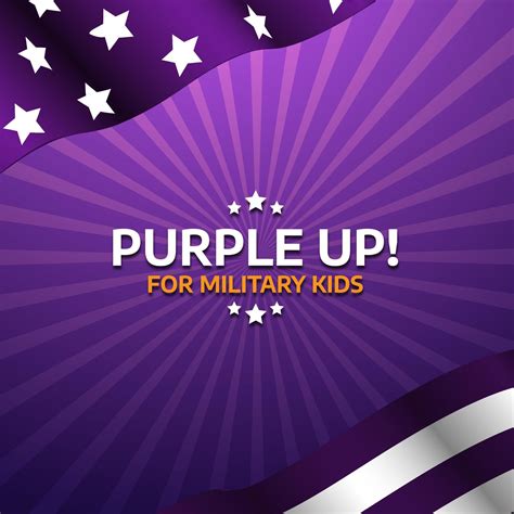 Happy Purple Up Day For Military Kids Background Vector Illustration ...