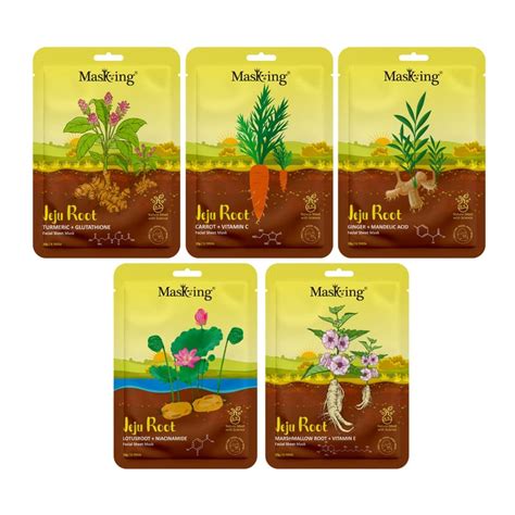 MasKing Jeju Root face sheet mask combo for skin Nourishing & Cleansing ...