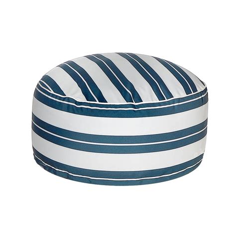 Boston Outdoor Cabana Stripe Inflatable Pouf Navy Blue 22 X 22 – Overstock