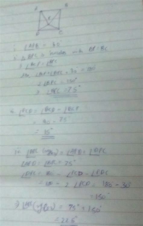 given that ABCD is a square and ABP is an equilateral triangle ...